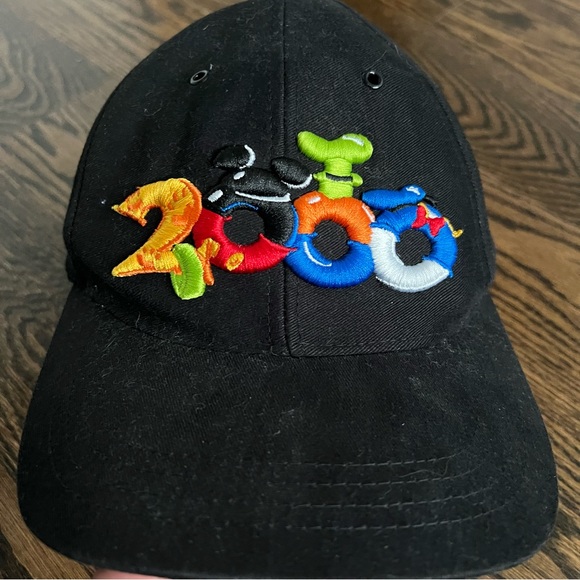 Vintage 2000s Y2K Disney Goofy Hat Co. Disneyland Adjustable  Velcro Black Hat - Picture 2 of 6